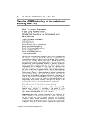 The Roles of M2M Technology on The Realization of Bandung Smart City.pdf