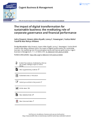 The impact of digital transformation for sustainable business  the meditating role of corporate governance and financial performance.pdf