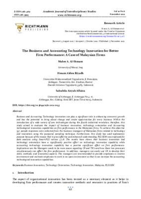 The Business and Accounting Technology Innovation for Better firm performance  A Case of Malaysian Firms.pdf