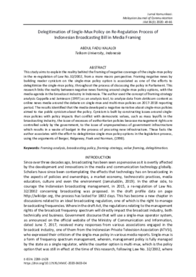 Delegitimation of Single-Mux Policy on Re-Regulation Process of Indonesian Broadcasting Bill.pdf